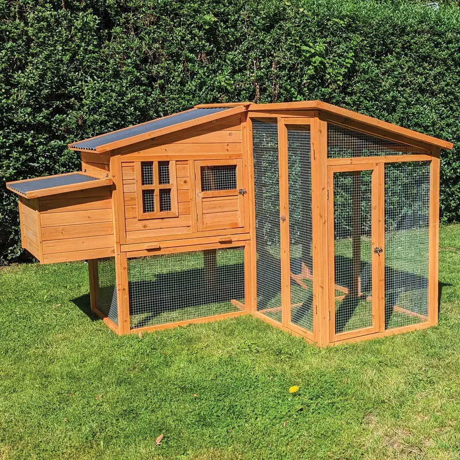 Hühnerhaus Liese -- mit PVC Welldach -- auch mit Extra-Auslauf