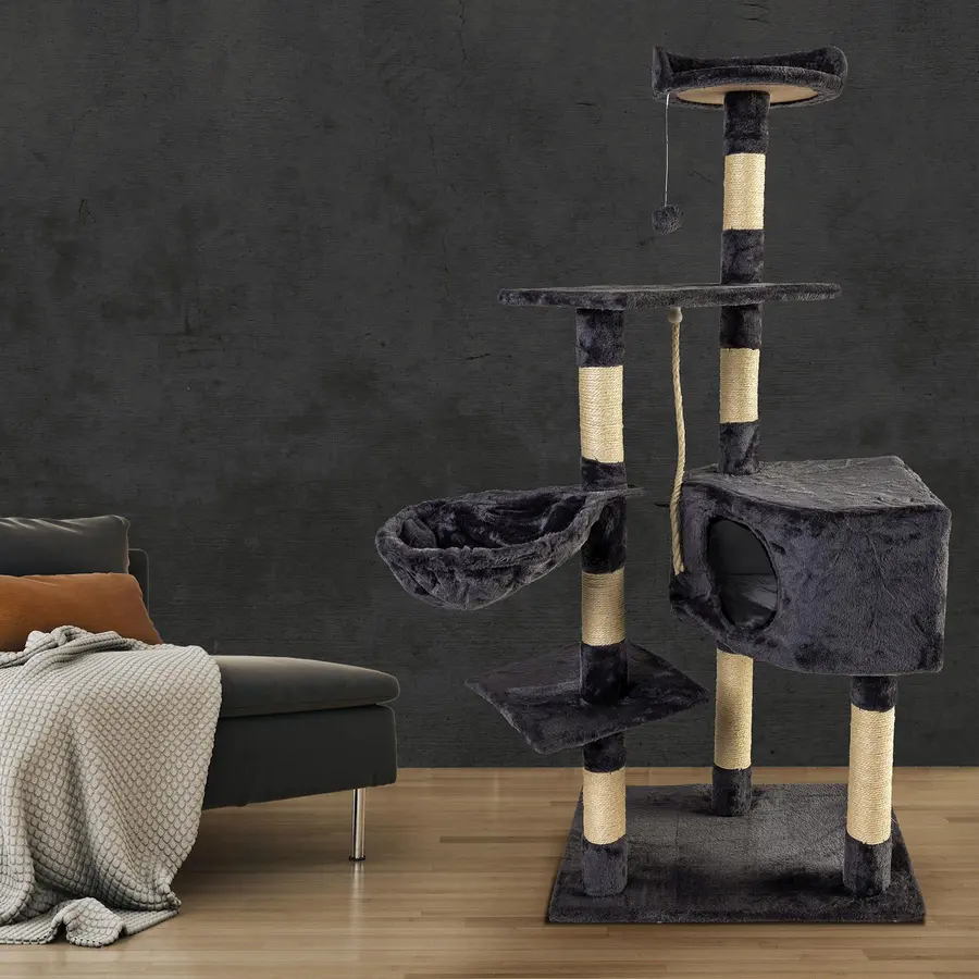 Katzenkratzbaum 141cm Kratzbaum Kletterbaum Spielbaum Sisal -- Piacenza -- von zoo-xxl®