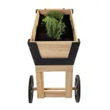 Pflanzschubkarre Pflanzfass Garten Deko Blumenkarre Pflanztrog aus Holz – Ansicht 4