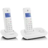 Motorola T412+ Digitales Schnurlostelefon (Duo, weiß) inkl. Anrufbeantworter – Ansicht 1