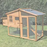 Hühnerhaus Liese -- mit PVC Welldach -- auch mit Extra-Auslauf – vue 3